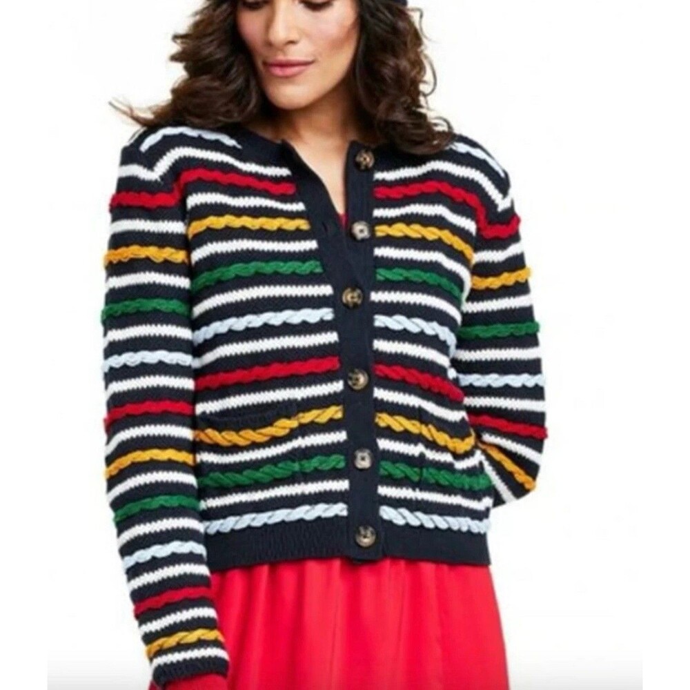La Ligne x Target Multicolor Striped Button Front Cardigan Size Medium